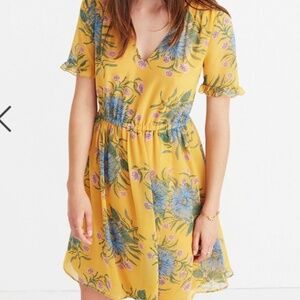 Madewell Yellow Flutter Sleeve Sundress